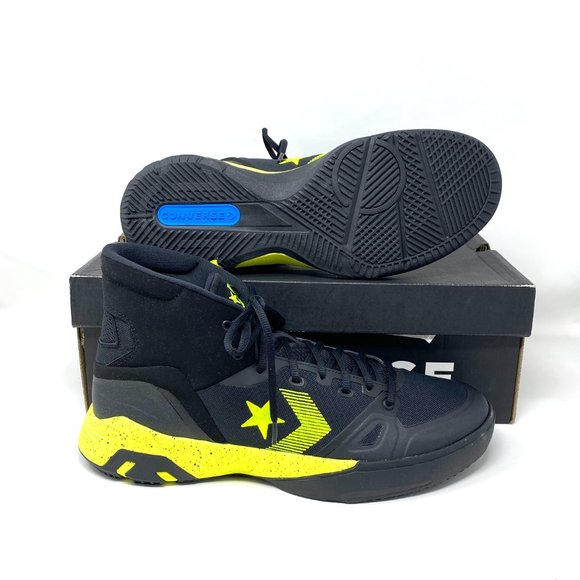 CONVERSE Men Size 165907C G4 HI Black Lemon Venom Black Knit Basketball Sneakers - Picture 7 of 8